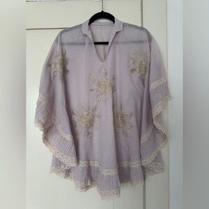 VTG Embroidered Sheer Poncho